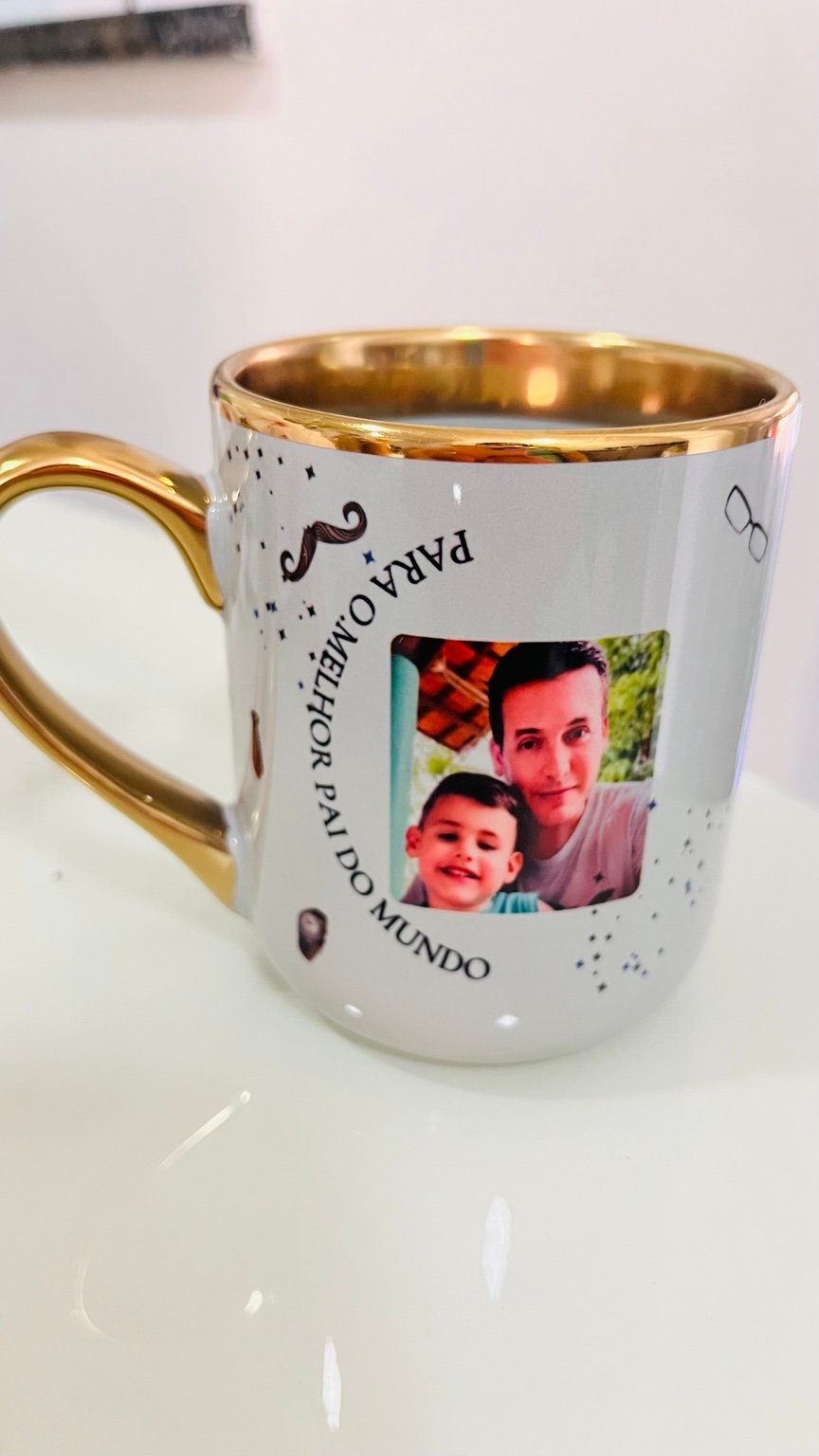 Caneca personalizada com foto para presentear no Dia dos Pais